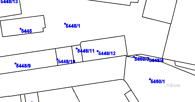 Parcela st. 5448/12 v KÚ Kladno, Katastrální mapa