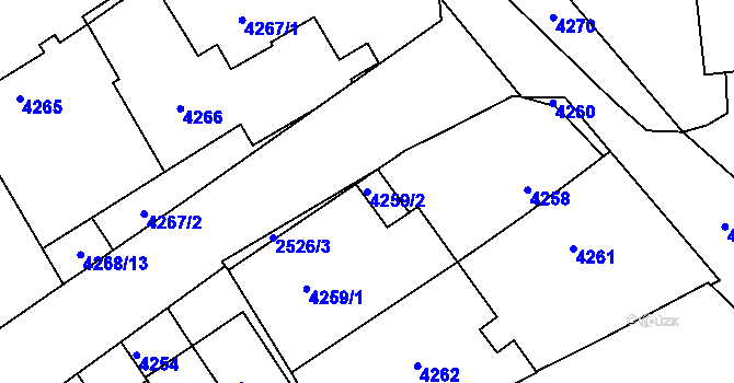 Parcela st. 4259/2 v KÚ Kladno, Katastrální mapa