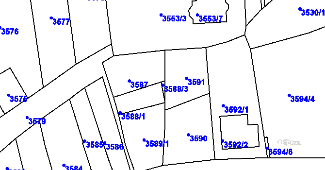 Parcela st. 3588/3 v KÚ Kladno, Katastrální mapa