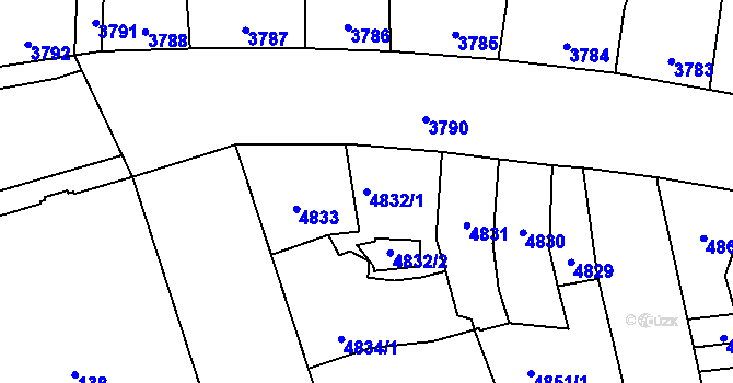 Parcela st. 4832/1 v KÚ Kladno, Katastrální mapa