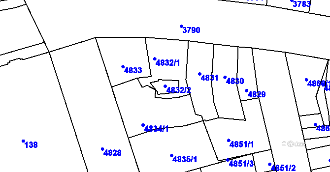 Parcela st. 4832/2 v KÚ Kladno, Katastrální mapa