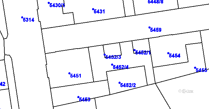 Parcela st. 5452/3 v KÚ Kladno, Katastrální mapa