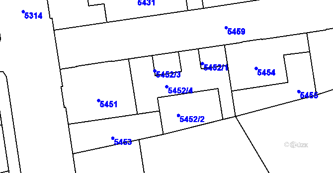 Parcela st. 5452/4 v KÚ Kladno, Katastrální mapa