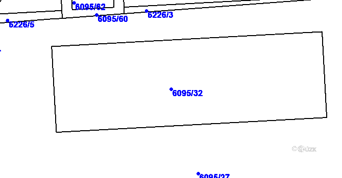 Parcela st. 6095/32 v KÚ Kladno, Katastrální mapa