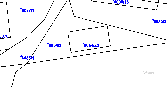 Parcela st. 6054/20 v KÚ Kladno, Katastrální mapa