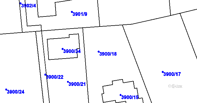 Parcela st. 3900/18 v KÚ Kladno, Katastrální mapa