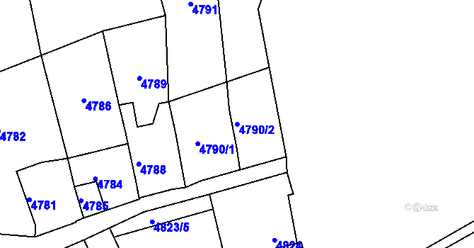 Parcela st. 4790/2 v KÚ Kladno, Katastrální mapa
