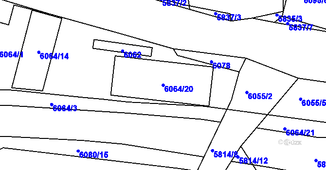 Parcela st. 6064/20 v KÚ Kladno, Katastrální mapa