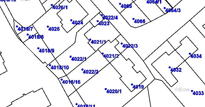 Parcela st. 4021/2 v KÚ Kladno, Katastrální mapa