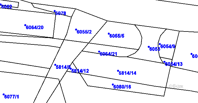 Parcela st. 6064/21 v KÚ Kladno, Katastrální mapa