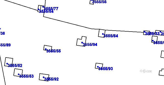 Parcela st. 3555/94 v KÚ Kladno, Katastrální mapa
