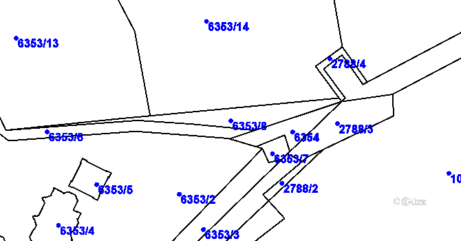 Parcela st. 6353/8 v KÚ Kladno, Katastrální mapa