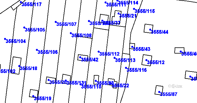 Parcela st. 3555/112 v KÚ Kladno, Katastrální mapa