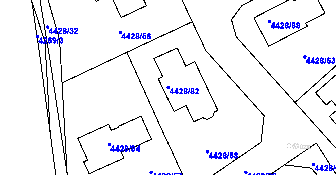Parcela st. 4428/82 v KÚ Kladno, Katastrální mapa