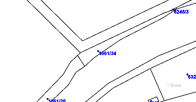 Parcela st. 1061/34 v KÚ Kladno, Katastrální mapa