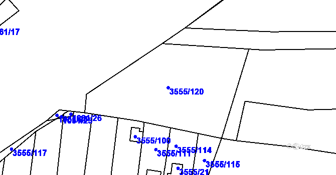 Parcela st. 3555/120 v KÚ Kladno, Katastrální mapa