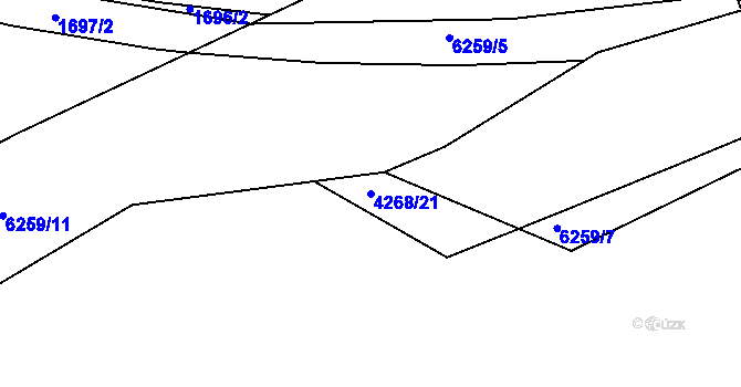 Parcela st. 4268/21 v KÚ Kladno, Katastrální mapa