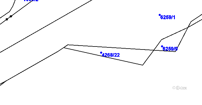 Parcela st. 4268/22 v KÚ Kladno, Katastrální mapa