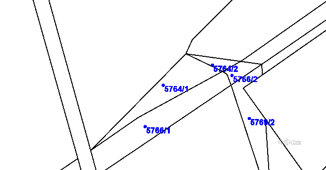 Parcela st. 5764/1 v KÚ Kladno, Katastrální mapa