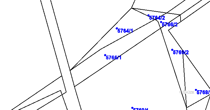 Parcela st. 5766/1 v KÚ Kladno, Katastrální mapa