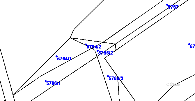 Parcela st. 5766/2 v KÚ Kladno, Katastrální mapa