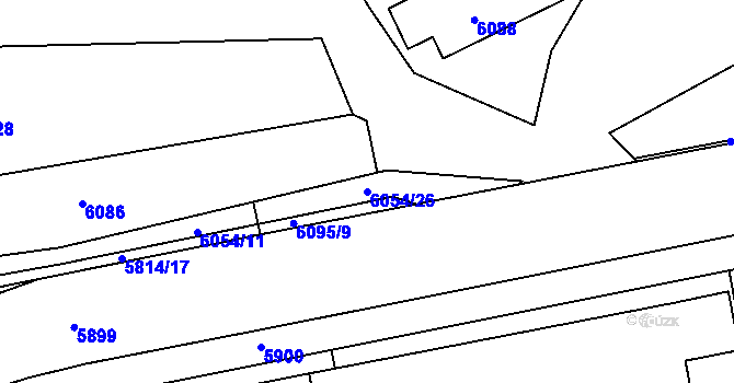 Parcela st. 6054/26 v KÚ Kladno, Katastrální mapa