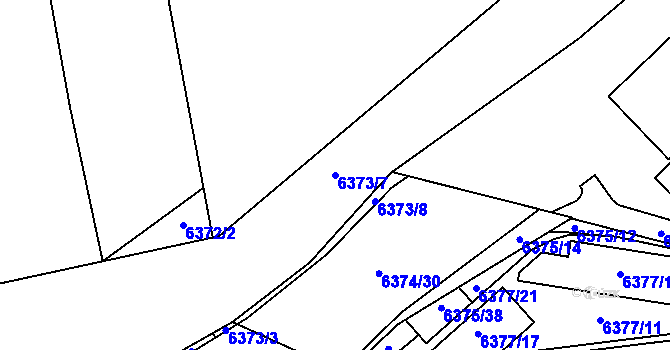 Parcela st. 6373/7 v KÚ Kladno, Katastrální mapa