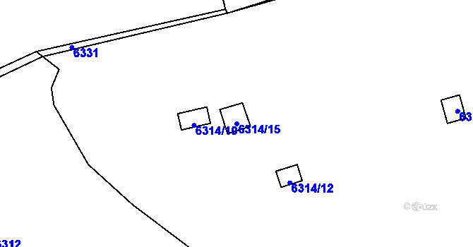 Parcela st. 6314/15 v KÚ Kladno, Katastrální mapa