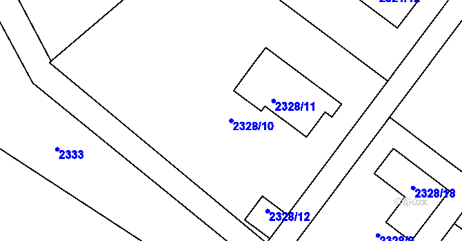 Parcela st. 2328/10 v KÚ Kladno, Katastrální mapa