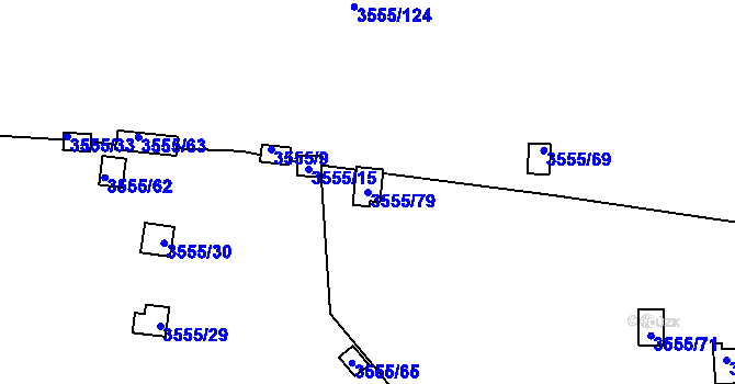 Parcela st. 3555/79 v KÚ Kladno, Katastrální mapa