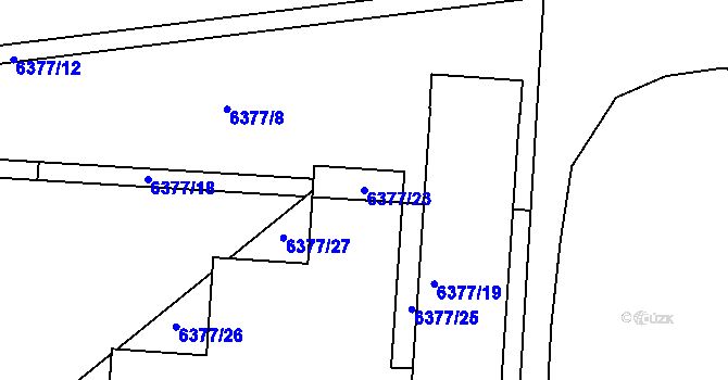 Parcela st. 6377/23 v KÚ Kladno, Katastrální mapa