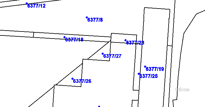 Parcela st. 6377/27 v KÚ Kladno, Katastrální mapa