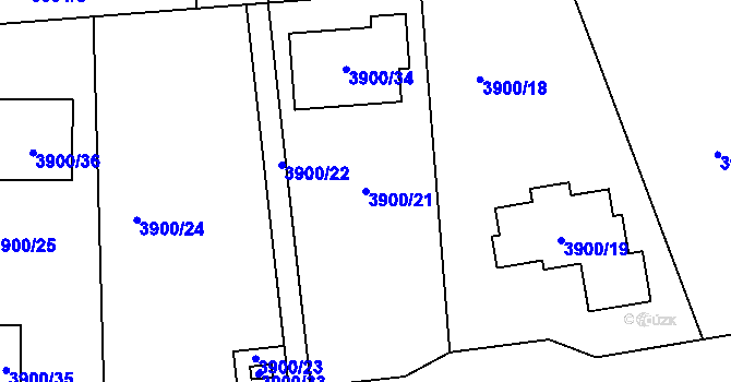 Parcela st. 3900/21 v KÚ Kladno, Katastrální mapa