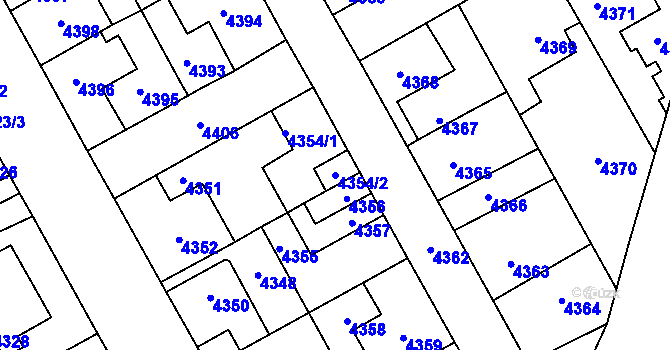 Parcela st. 4354/2 v KÚ Kladno, Katastrální mapa