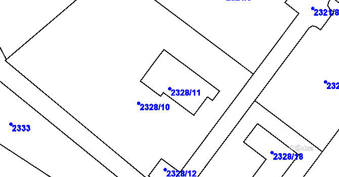 Parcela st. 2328/11 v KÚ Kladno, Katastrální mapa