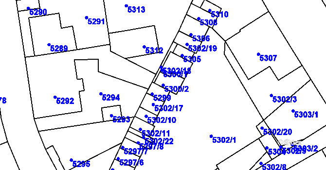 Parcela st. 5300/2 v KÚ Kladno, Katastrální mapa