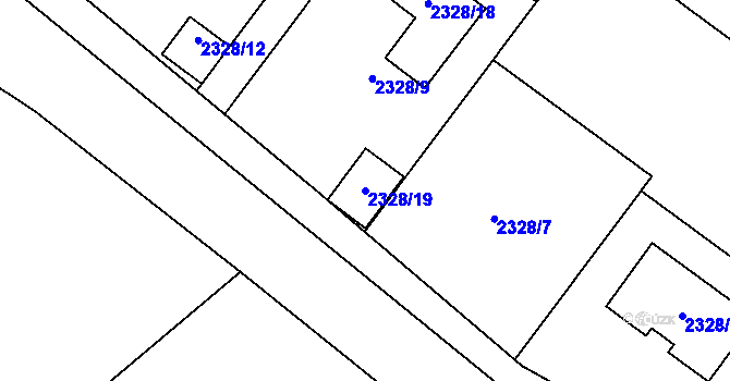 Parcela st. 2328/19 v KÚ Kladno, Katastrální mapa