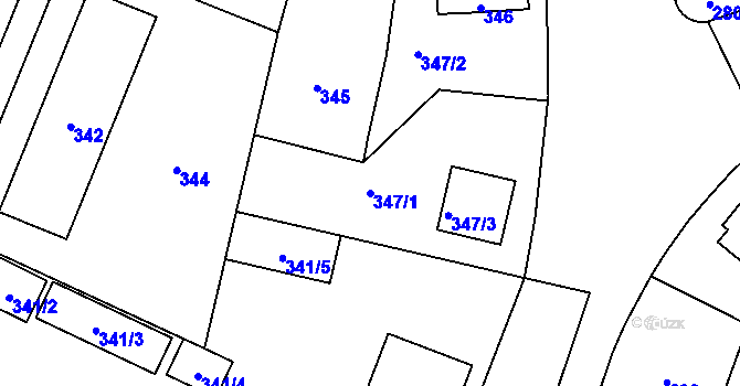 Parcela st. 347/1 v KÚ Kladno, Katastrální mapa
