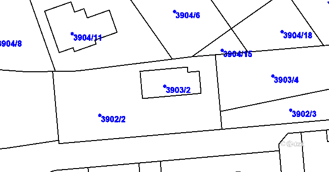 Parcela st. 3903/2 v KÚ Kladno, Katastrální mapa