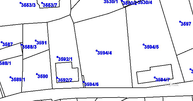 Parcela st. 3594/4 v KÚ Kladno, Katastrální mapa