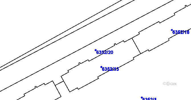 Parcela st. 6352/20 v KÚ Kladno, Katastrální mapa