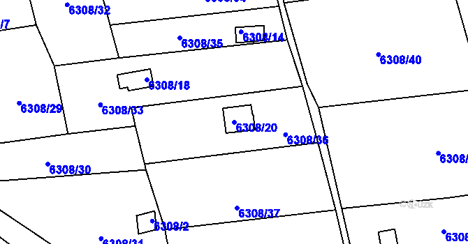Parcela st. 6308/20 v KÚ Kladno, Katastrální mapa