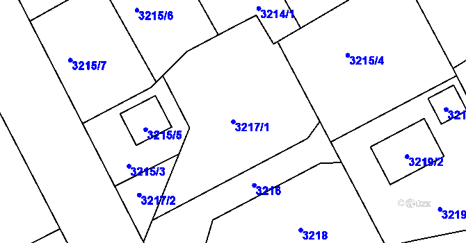 Parcela st. 3217/1 v KÚ Kladno, Katastrální mapa