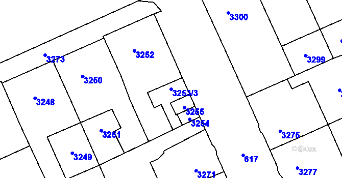 Parcela st. 3253/3 v KÚ Kladno, Katastrální mapa