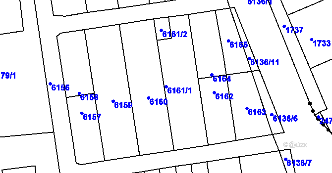 Parcela st. 6161/1 v KÚ Kladno, Katastrální mapa