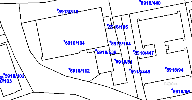 Parcela st. 5918/539 v KÚ Kladno, Katastrální mapa