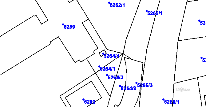 Parcela st. 5264/4 v KÚ Kladno, Katastrální mapa