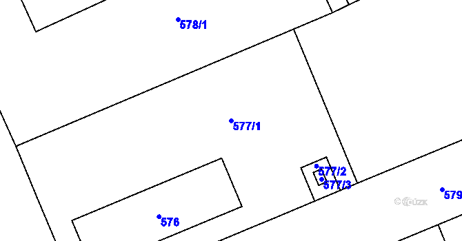 Parcela st. 577/1 v KÚ Kladno, Katastrální mapa