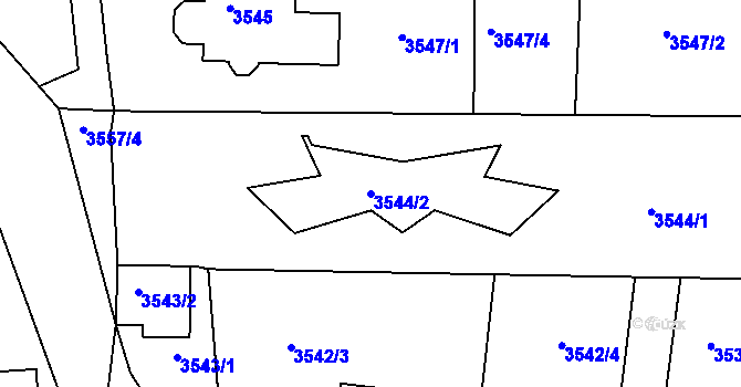 Parcela st. 3544/2 v KÚ Kladno, Katastrální mapa