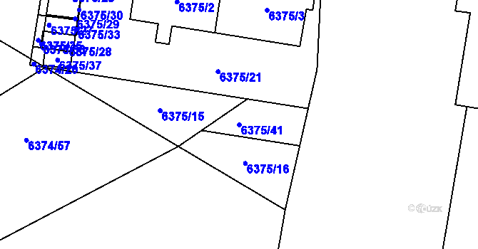 Parcela st. 6375/41 v KÚ Kladno, Katastrální mapa